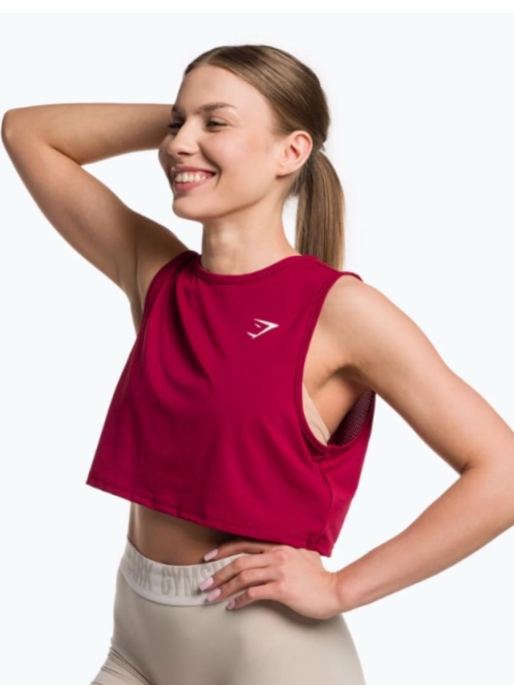 Gymshark Cropped Tank Top Deep Red Size Small